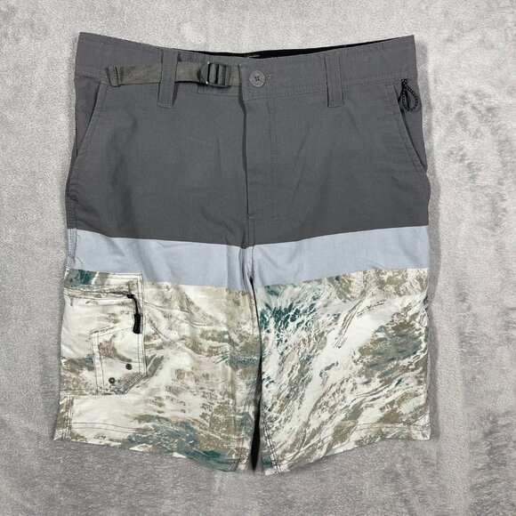Realtree Mens Fishing Shorts S 28/30 Gray Camo With Adjustable Waistband - Picture 1 of 8